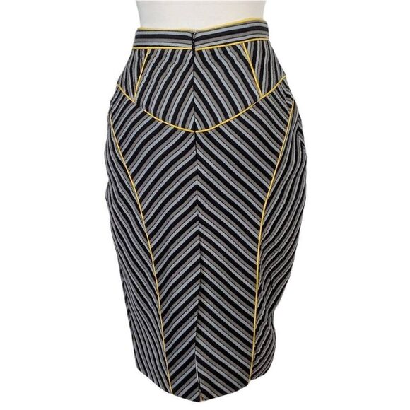 Bensoni 4 Striped Color Block Pencil Skirt Y2K Futuristic VTG Cyberpunk Cosplay - Picture 7 of 12